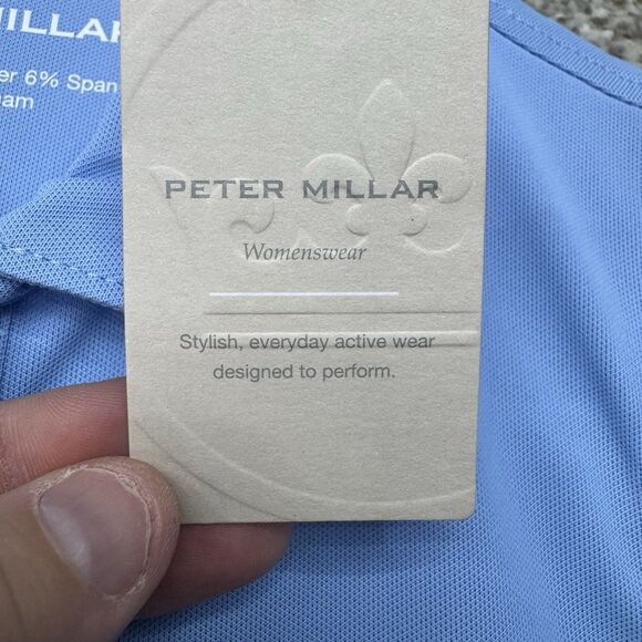Peter Millar Womens Sleeveless Banded Polo Shirt Womens Small Blue New With Tags - Picture 6 of 13